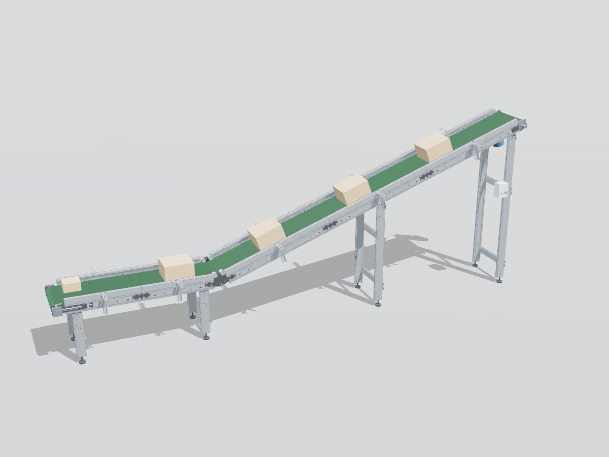 L-образные ленточные конвейеры — 3D-модель