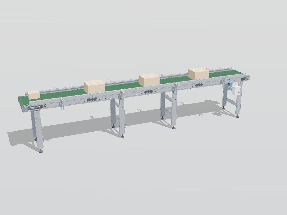 Прямые ленточные конвейеры — 3D-модель